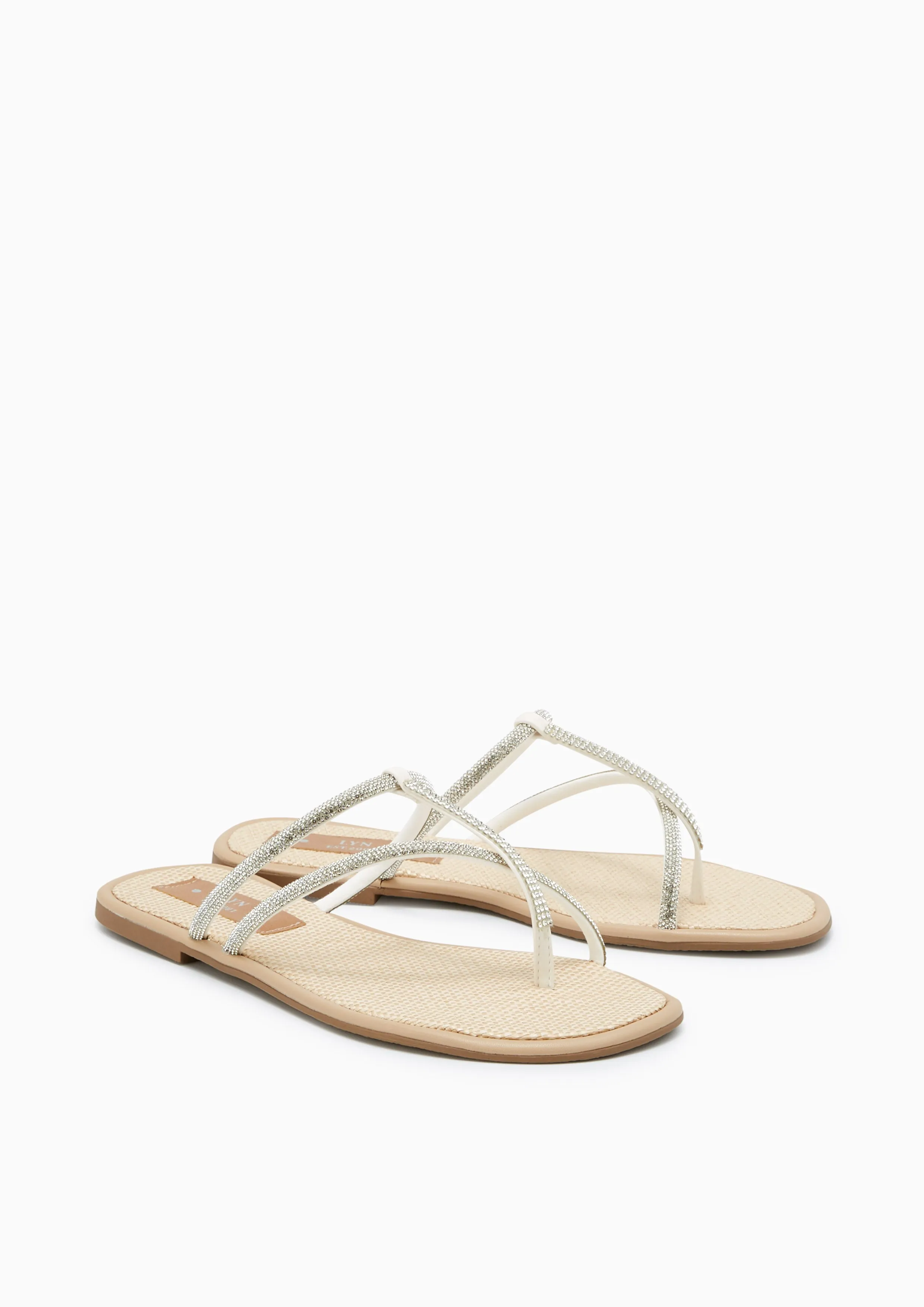 Mural Flat Sandals Beige