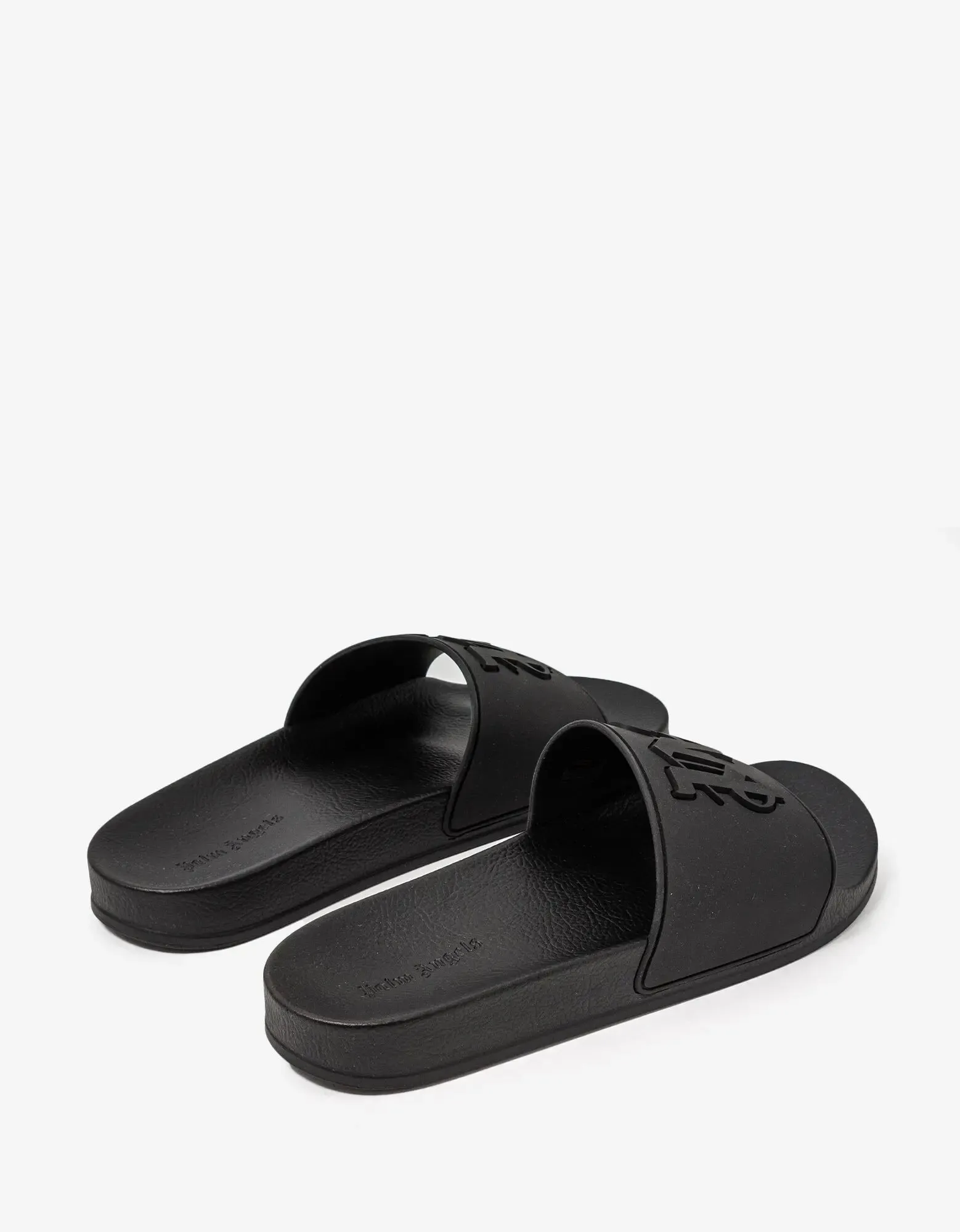 Palm Angels Black PA Monogram Slide Sandals