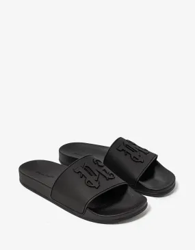 Palm Angels Black PA Monogram Slide Sandals