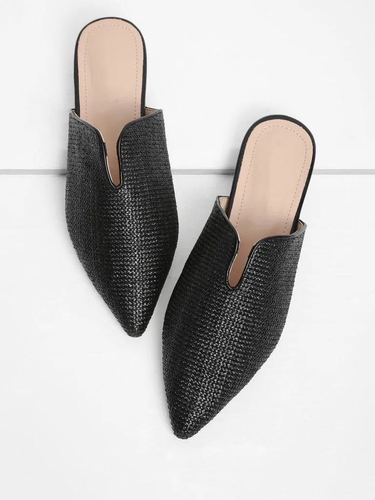 Pointed Toe Woven Flats