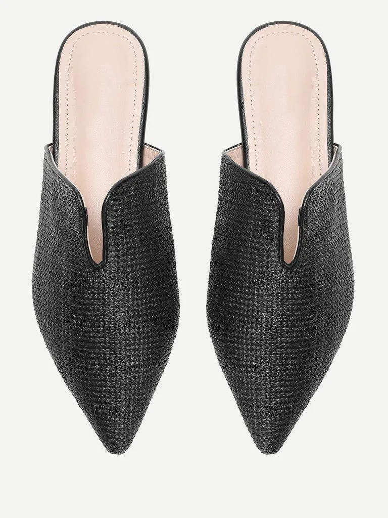 Pointed Toe Woven Flats