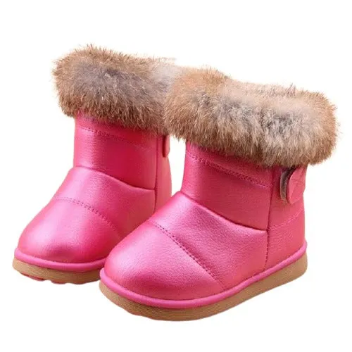 Rabbit Fur Cotton Boots - Rose