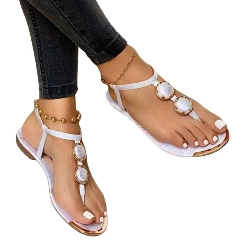 RCY Rhinestone Flat Sandals