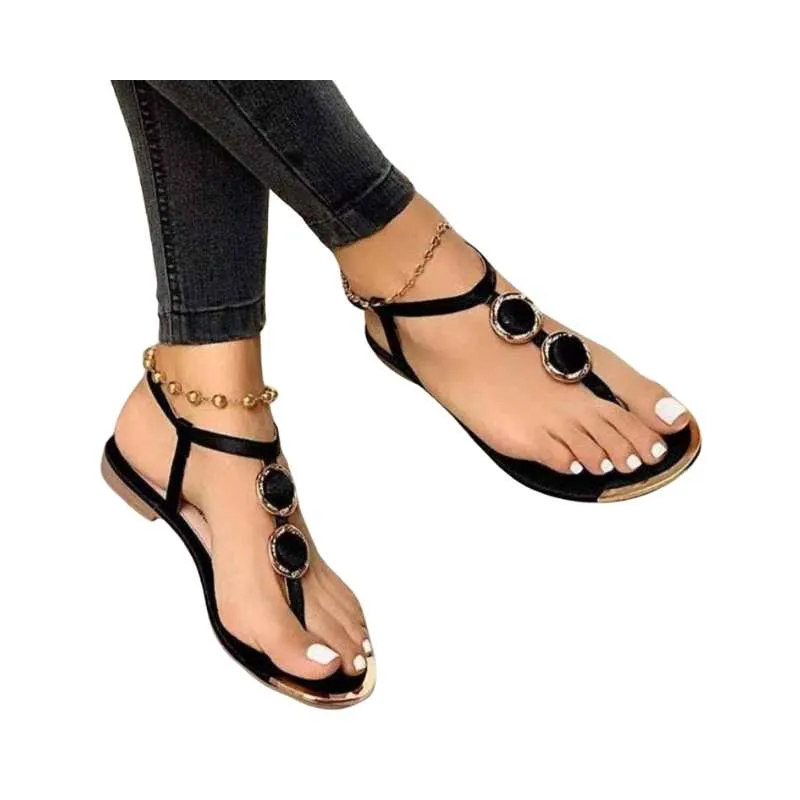 RCY Rhinestone Flat Sandals