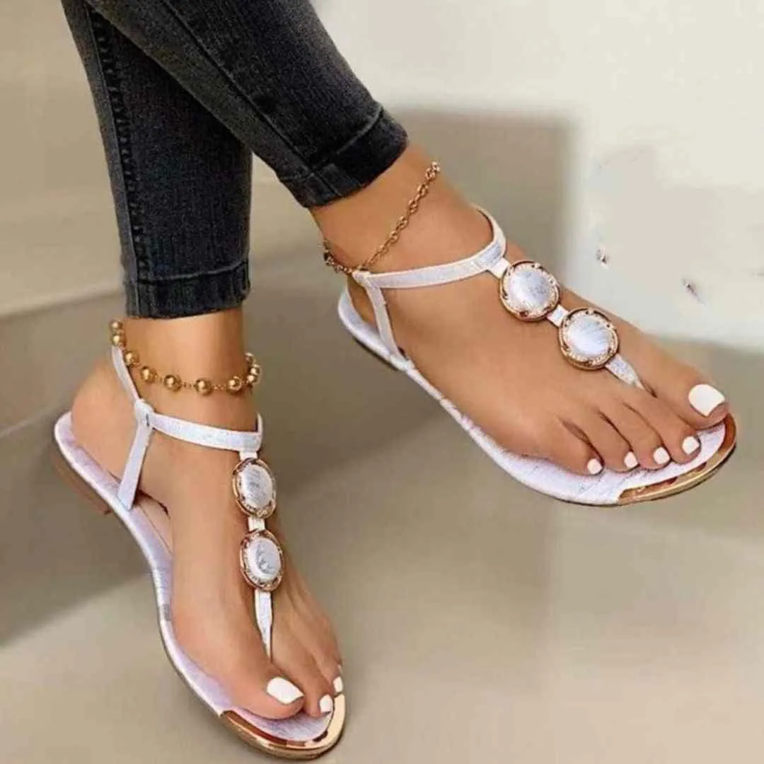 RCY Rhinestone Flat Sandals