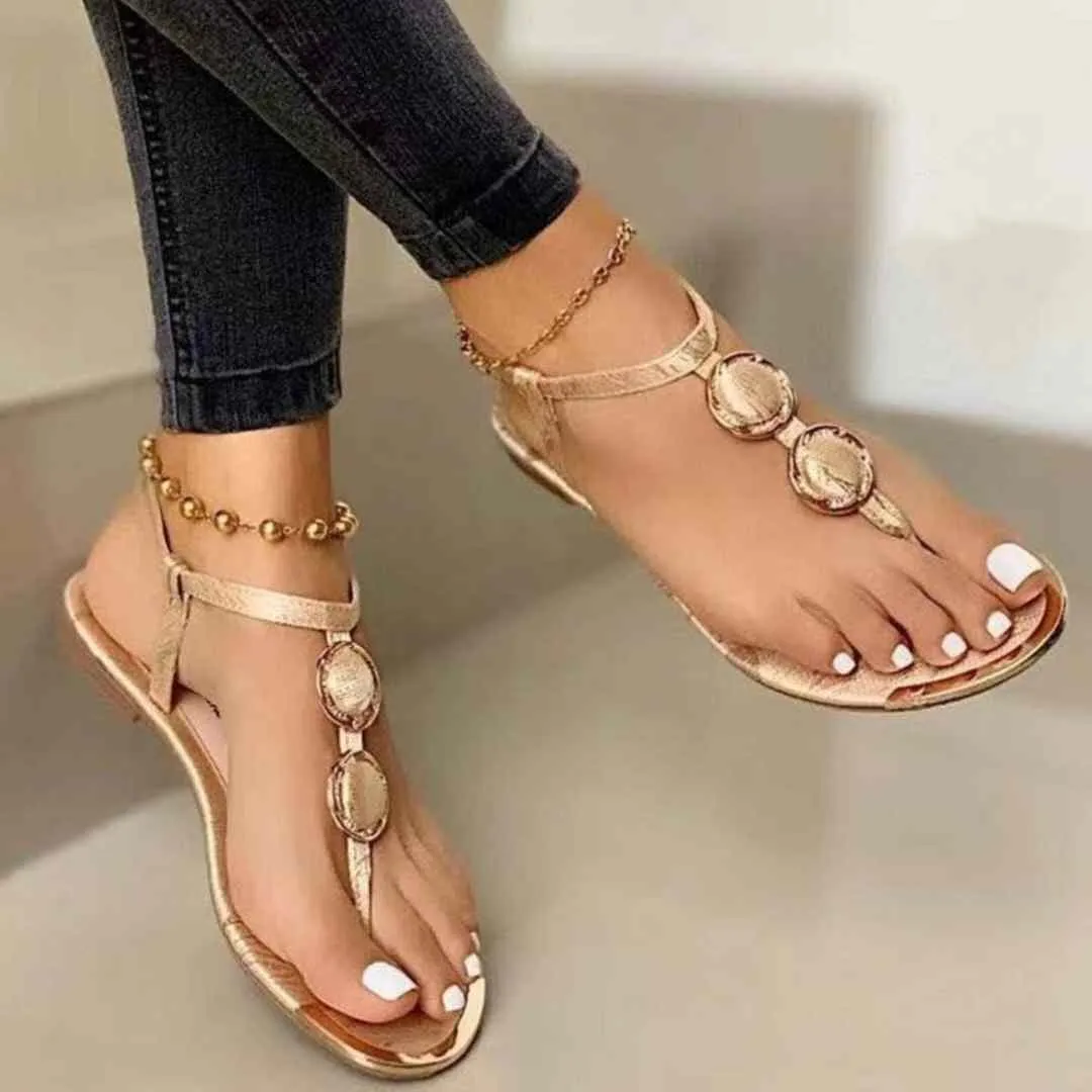 RCY Rhinestone Flat Sandals