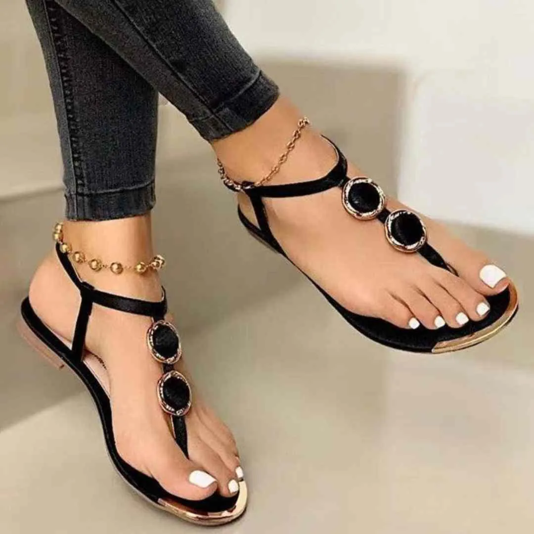 RCY Rhinestone Flat Sandals