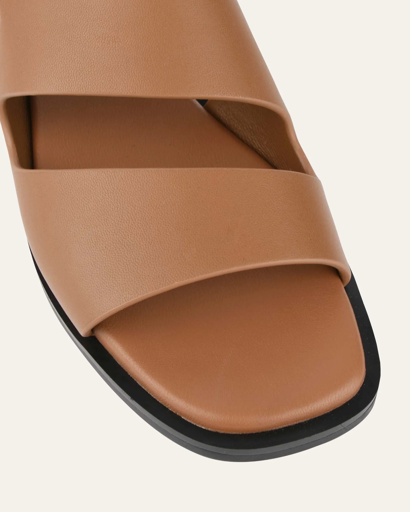 SADIE FLAT SANDALS CARAMEL LEATHER