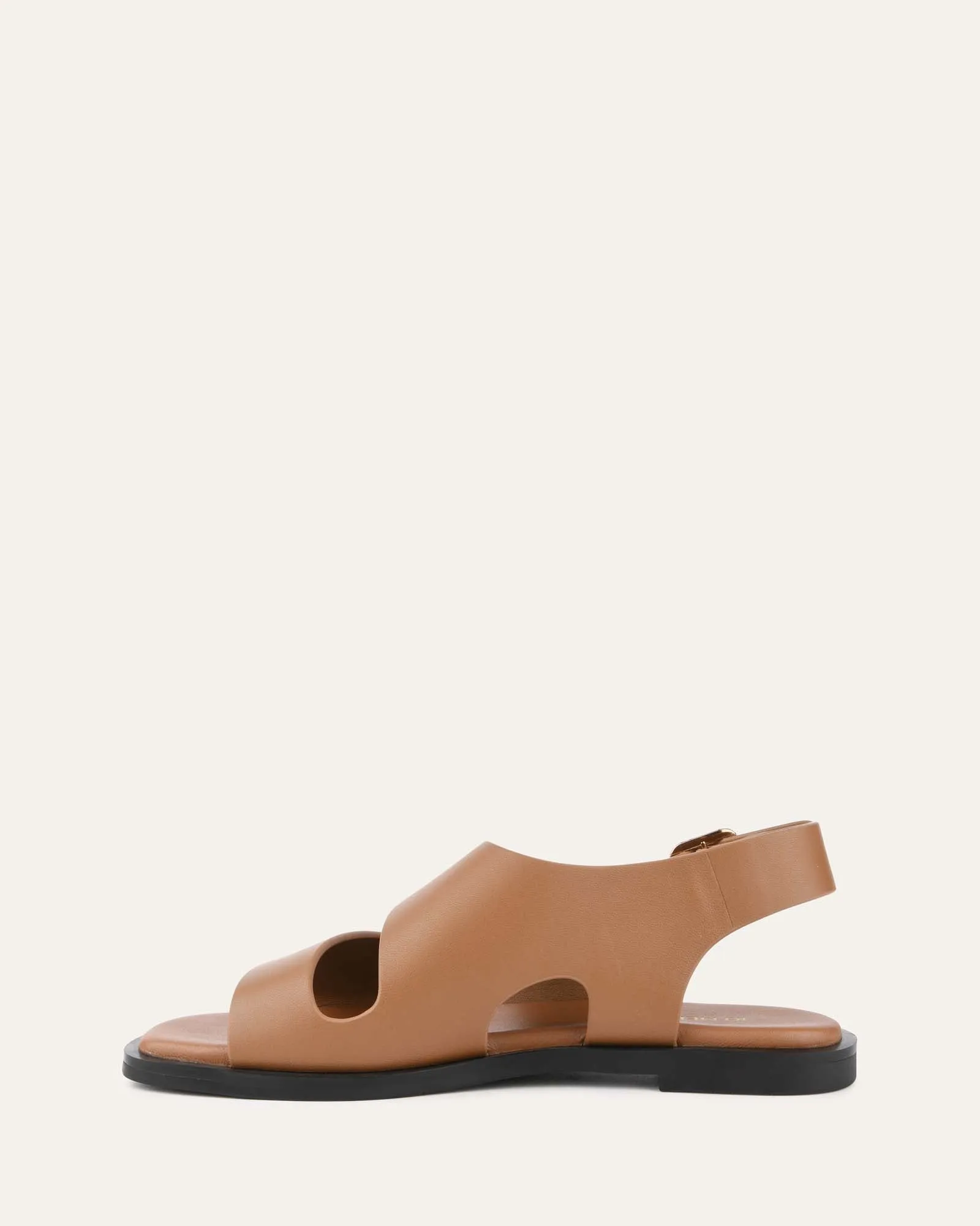 SADIE FLAT SANDALS CARAMEL LEATHER