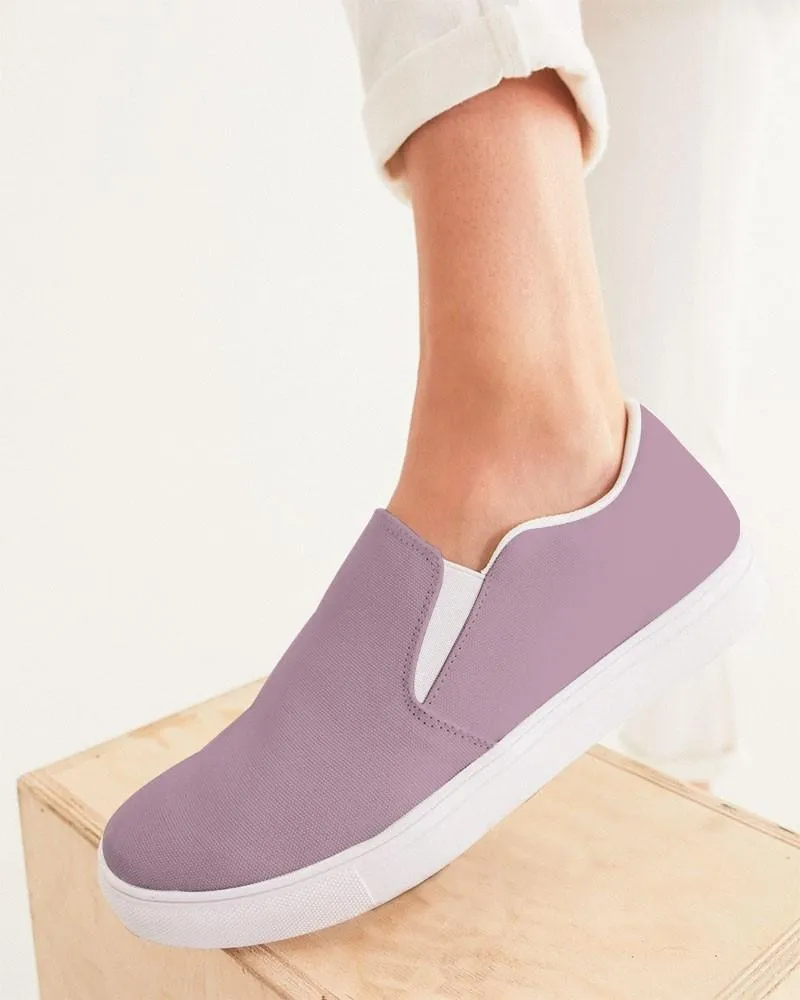 Shaded Pale Pastel Magenta Brown Slip-On Canvas Sneakers | Women's | C0M30Y0K30