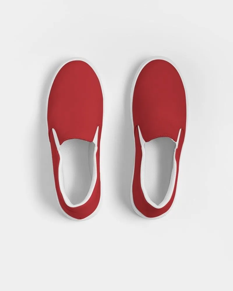 Shaded Red Slip-On Canvas Sneakers | Women's | C0M100Y100K30