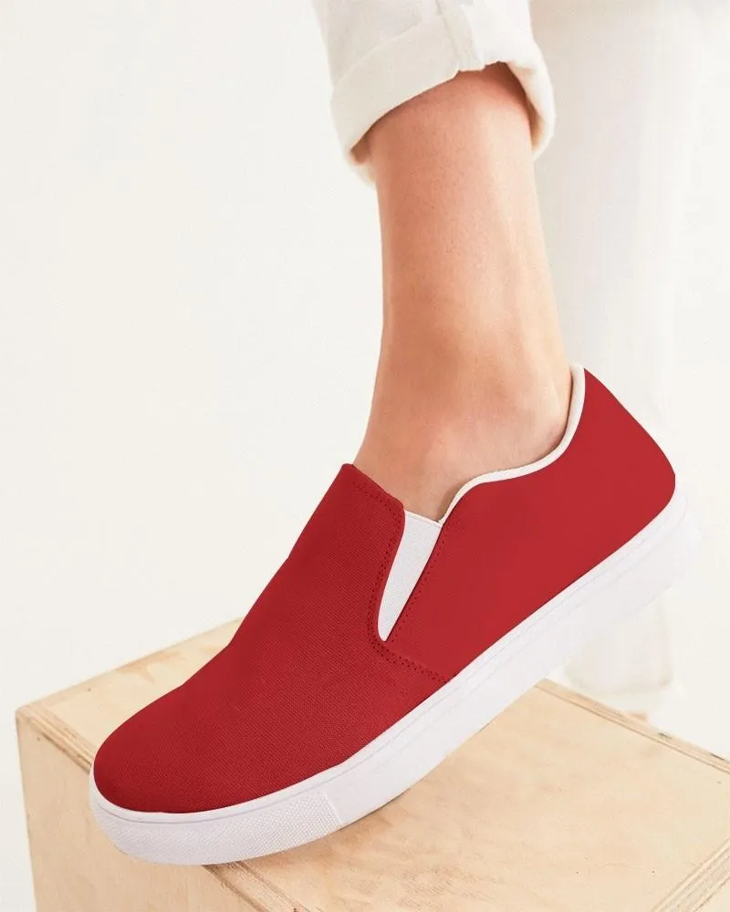 Shaded Red Slip-On Canvas Sneakers | Women's | C0M100Y100K30