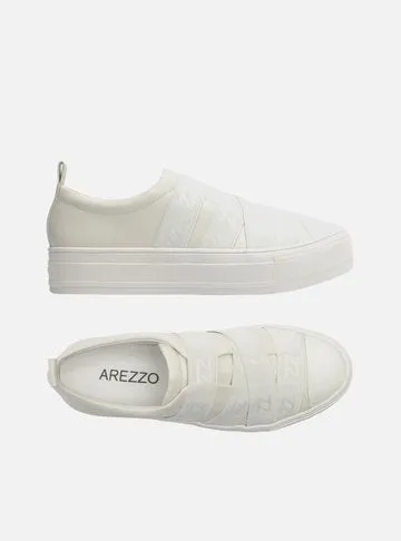 Slip On White Leather Flatform