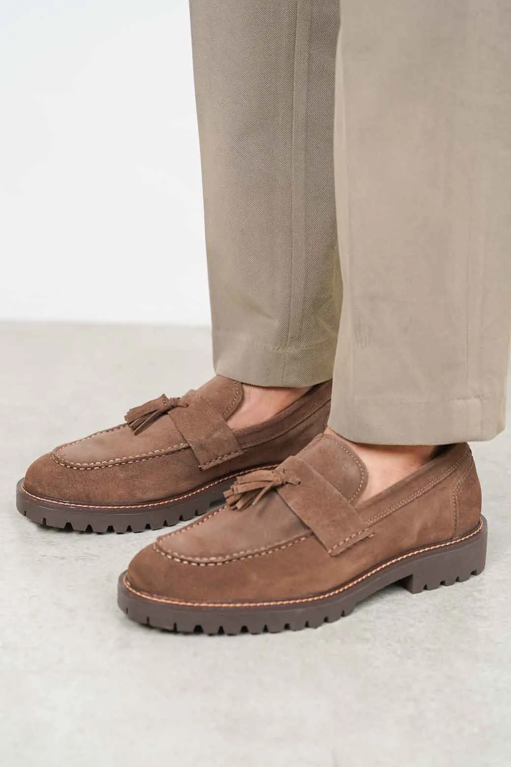 SUEDE TASSEL LOAFERS