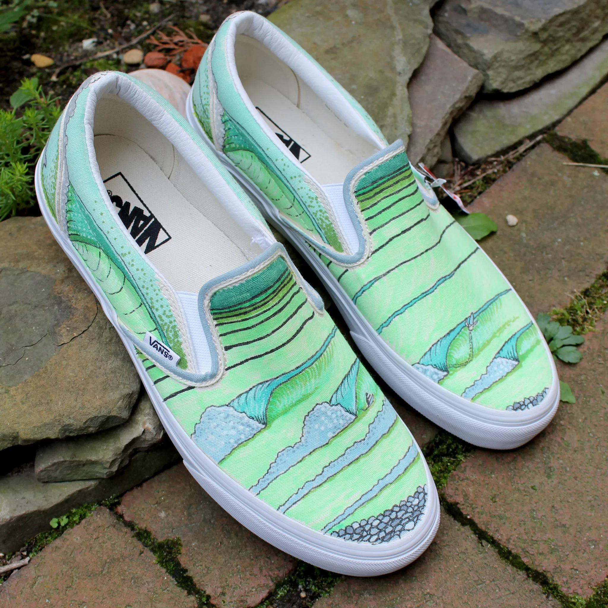 Surf Break custom Vans Slip On Sneakers