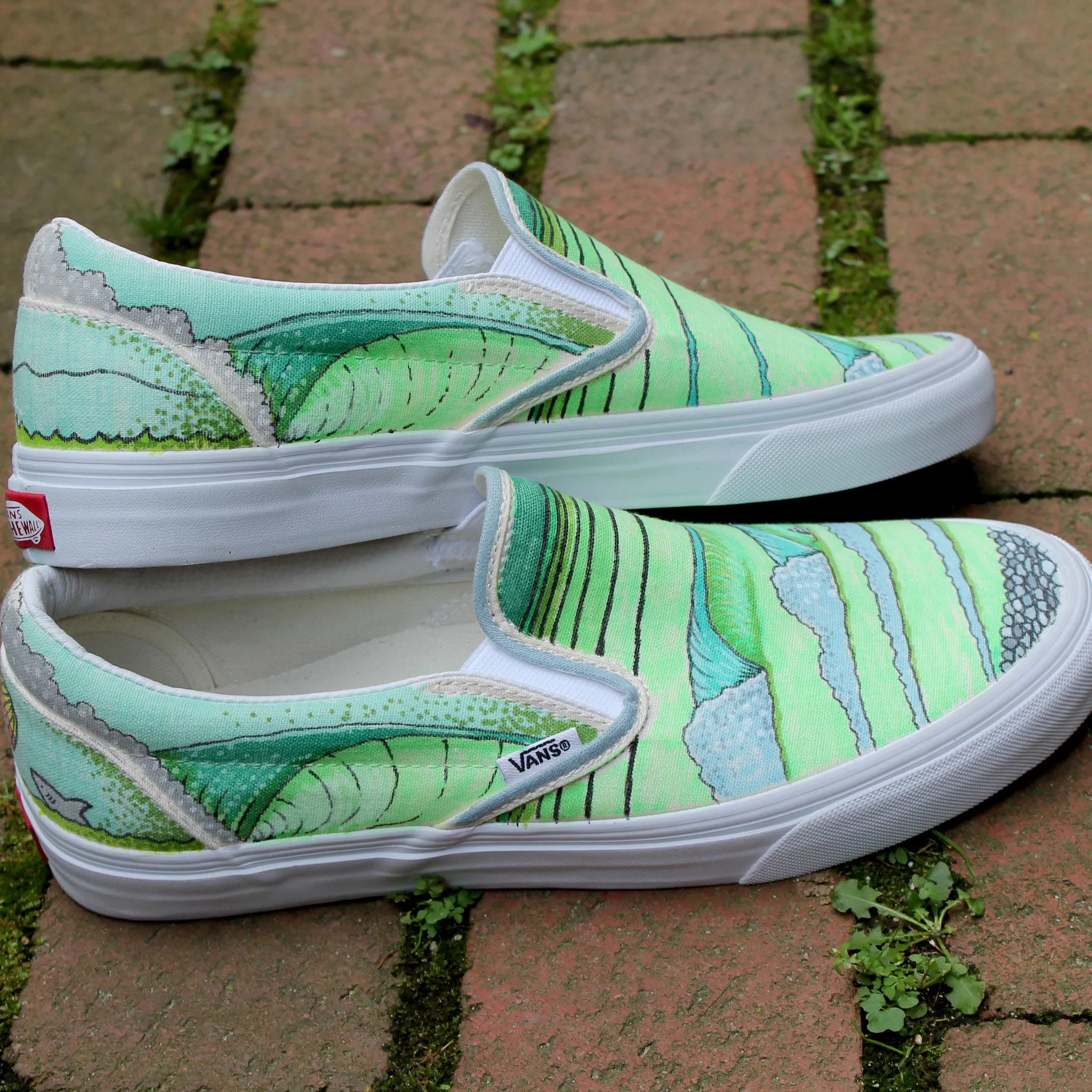 Surf Break custom Vans Slip On Sneakers