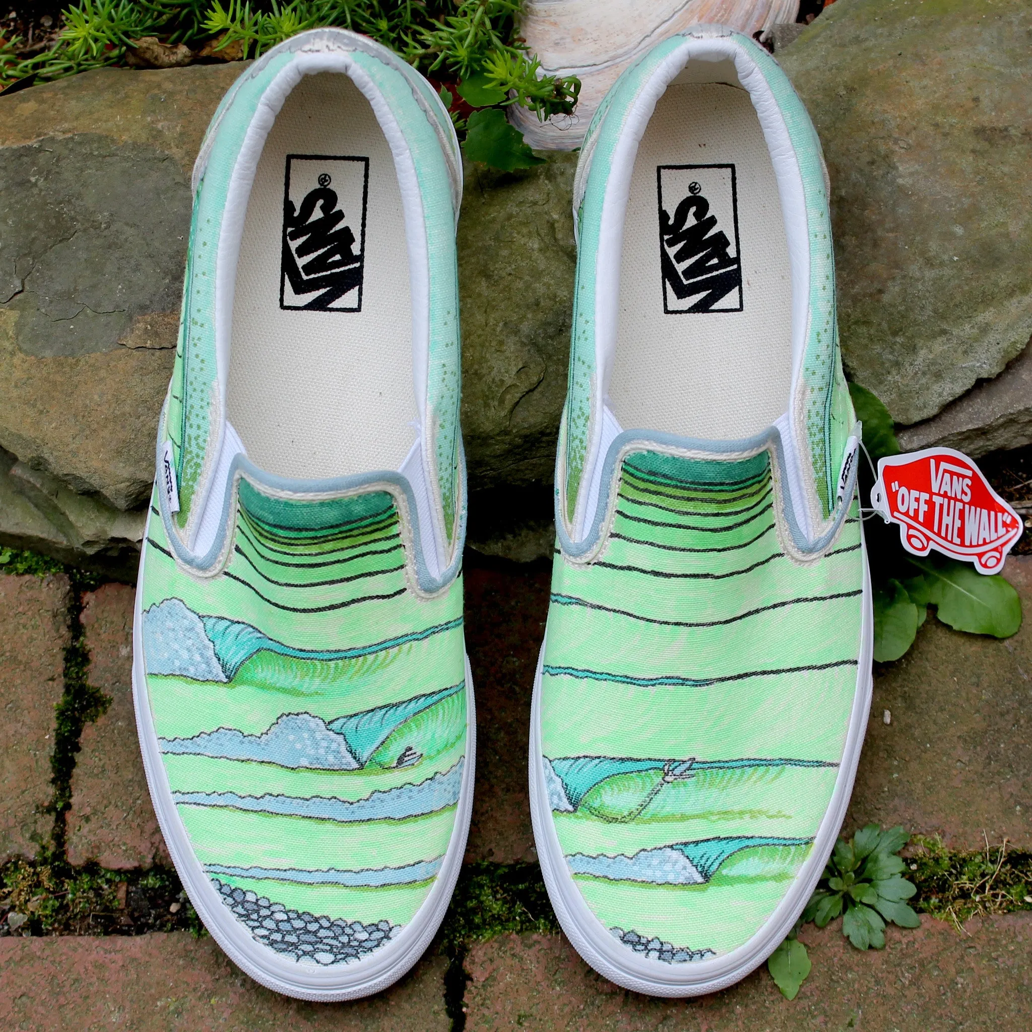 Surf Break custom Vans Slip On Sneakers