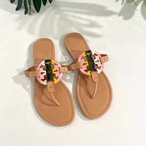 Tory Burch Nude & Pastel Rainbow Miller Sandals