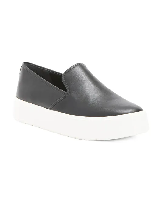 VINCE Leather Slip On Sneakers