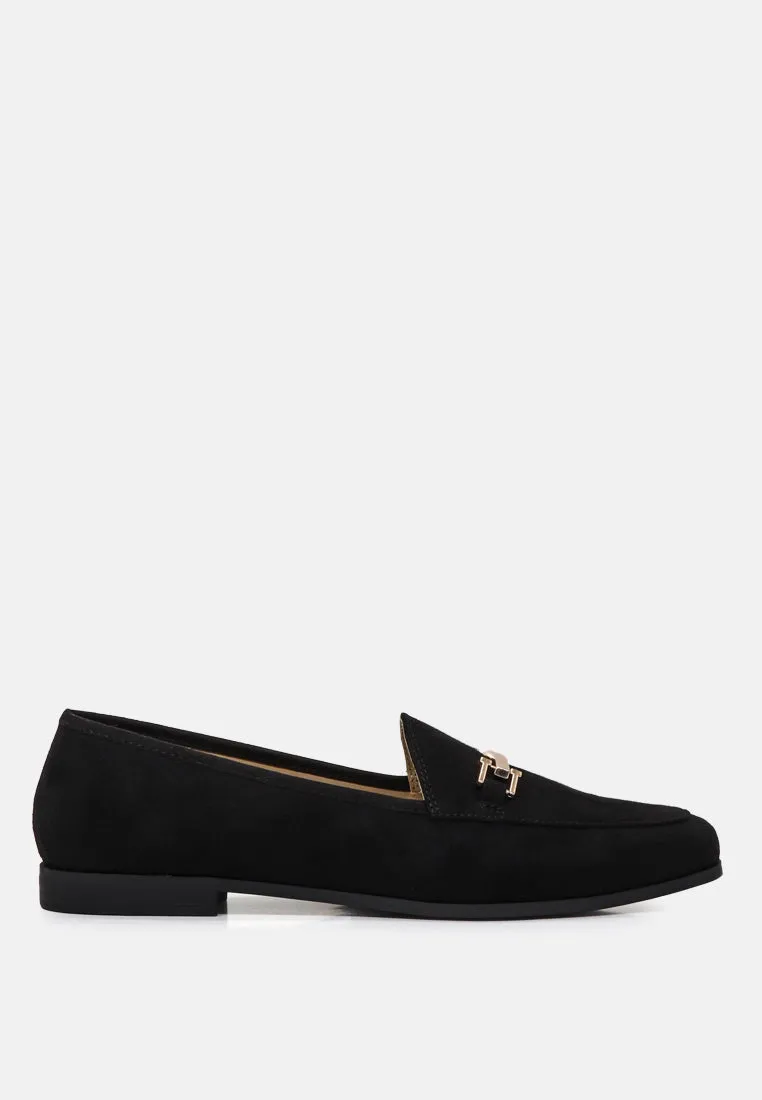 Zaara Solid Faux Suede Loafers