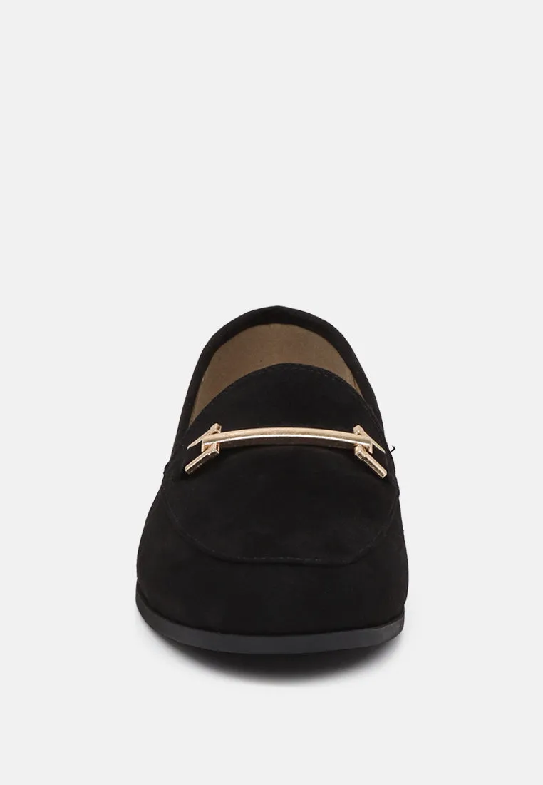 Zaara Solid Faux Suede Loafers